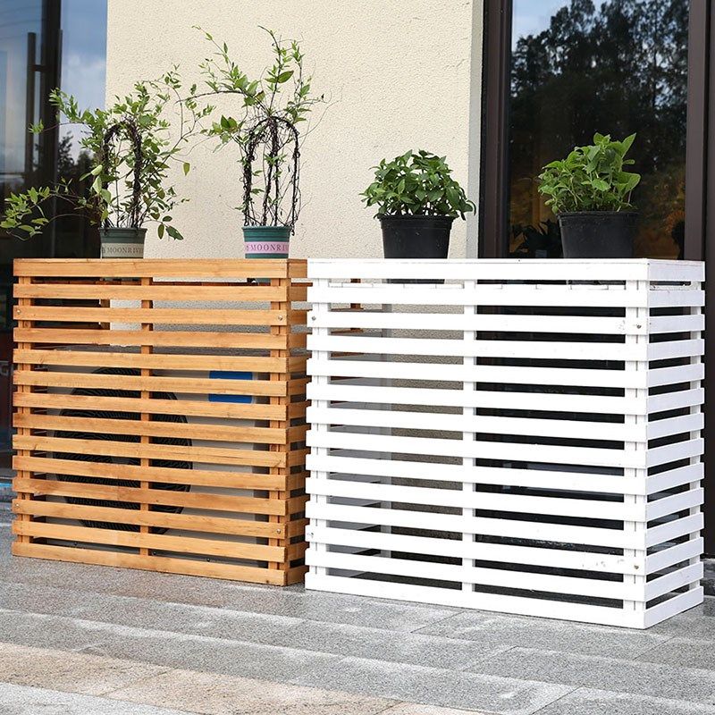 防腐木外机空调架上保护罩阳台户外花架室外栅栏置物架主机罩装饰