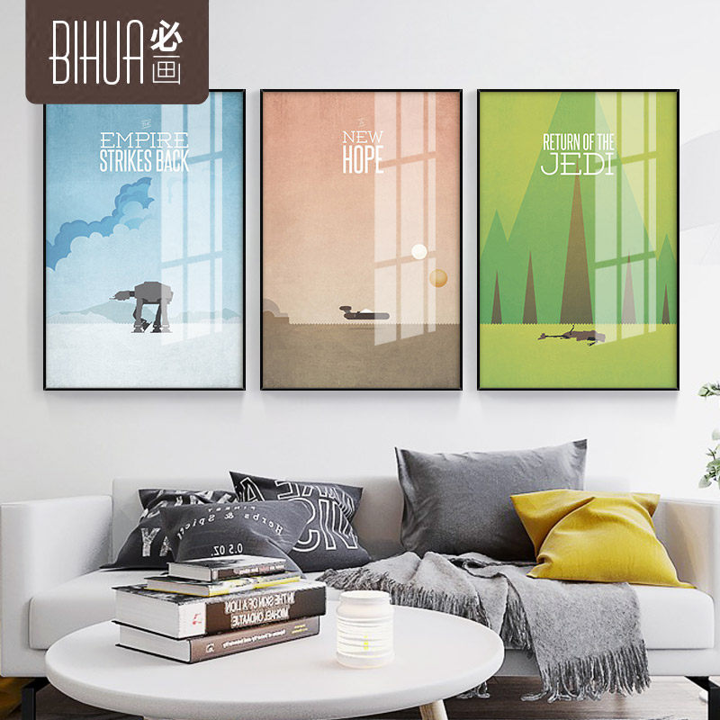 必画星球大战电影漫画创意设计海报铝合金外框装饰画背景墙壁挂画