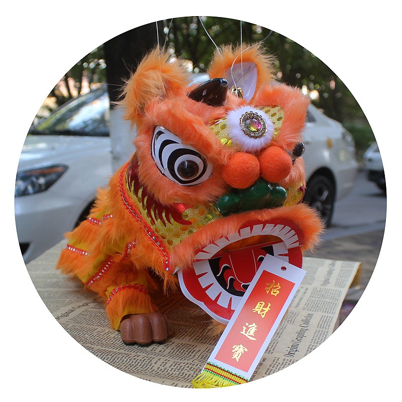 中国风民间传统手工舞狮工艺品 大号木偶狮摆件装饰送礼 开学礼物