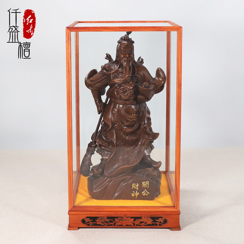 玻璃防尘罩展示盒宝笼可定制红实木工艺品奇石头花瓶文玩收藏底座