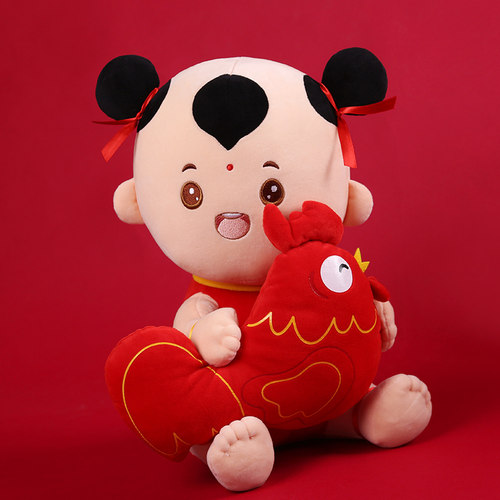 结婚压床娃娃一对新款高档可爱喜娃娃订婚房布置摆件玩偶公仔中式