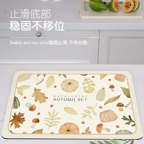厨房台面沥水垫软皮革吸水垫餐具水杯垫洗手台水池防滑免洗垫子