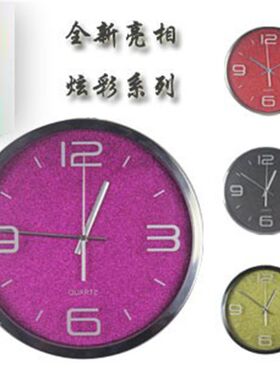 12寸创意静音挂钟客厅石英钟卧室圆形时钟扫秒太阳机芯钟表摆钟