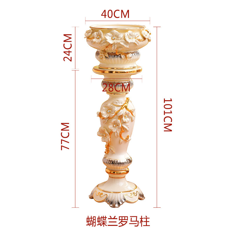 欧式落地大花瓶摆件高档陶瓷罗马柱子客厅欧式电视柜装饰品插花瓶