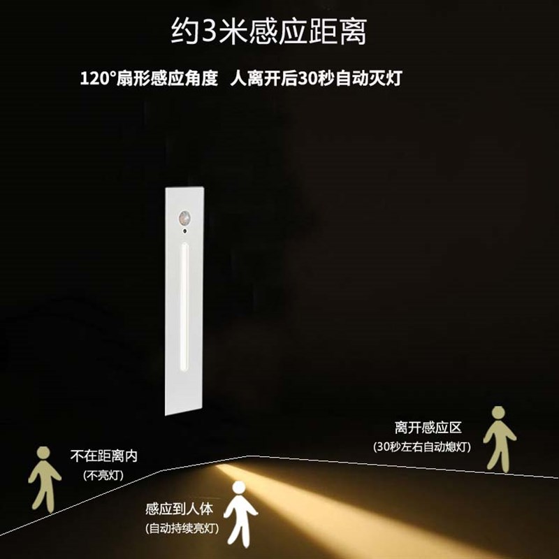 长条感应地脚灯智能踢脚梯步LED夜灯入户楼梯踏步走廊楼道感应灯
