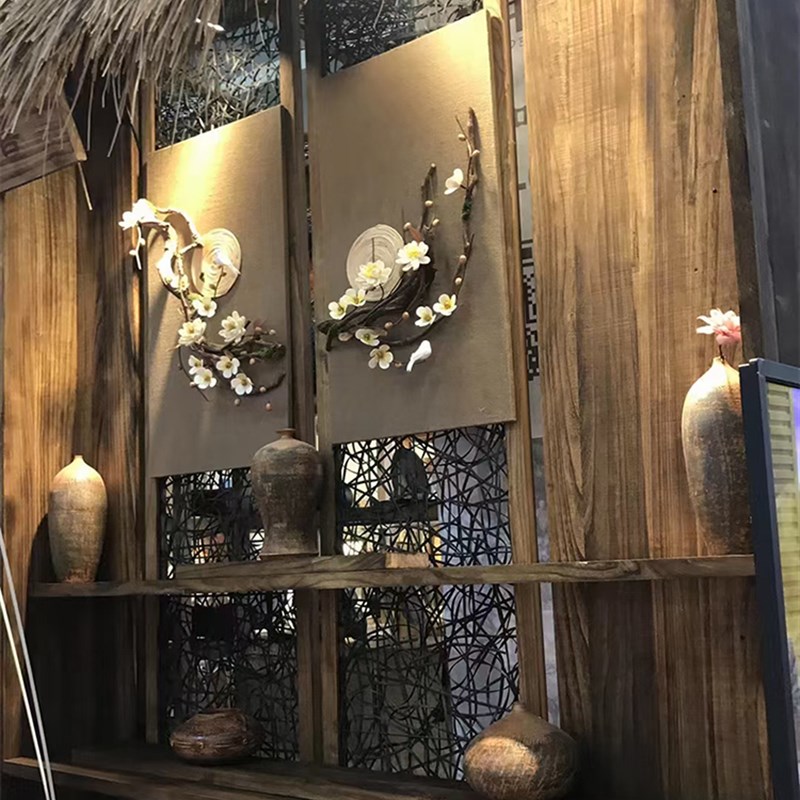 花好月圆立体花艺装饰画禅意新中式家居壁饰挂件干花玄关民宿墙饰