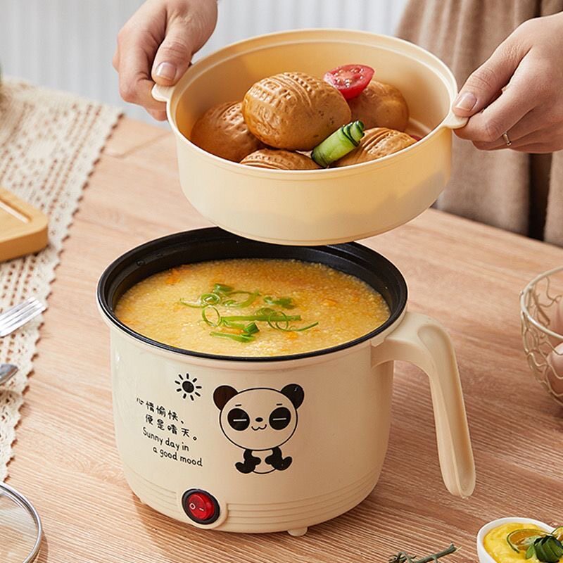 电煮锅一体锅多功能特厚小型家用宿舍泡面锅蒸煮一体不粘小电锅