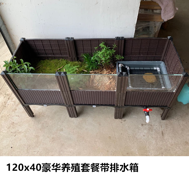 缘友之家黄缘龟专用缸 黄缘闭壳龟生态饲养殖箱 半水陆龟环境打造
