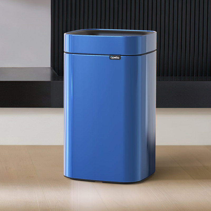 优百纳欧式创意不锈钢大号垃圾桶卧室客厅厨房办公室家用无盖开口