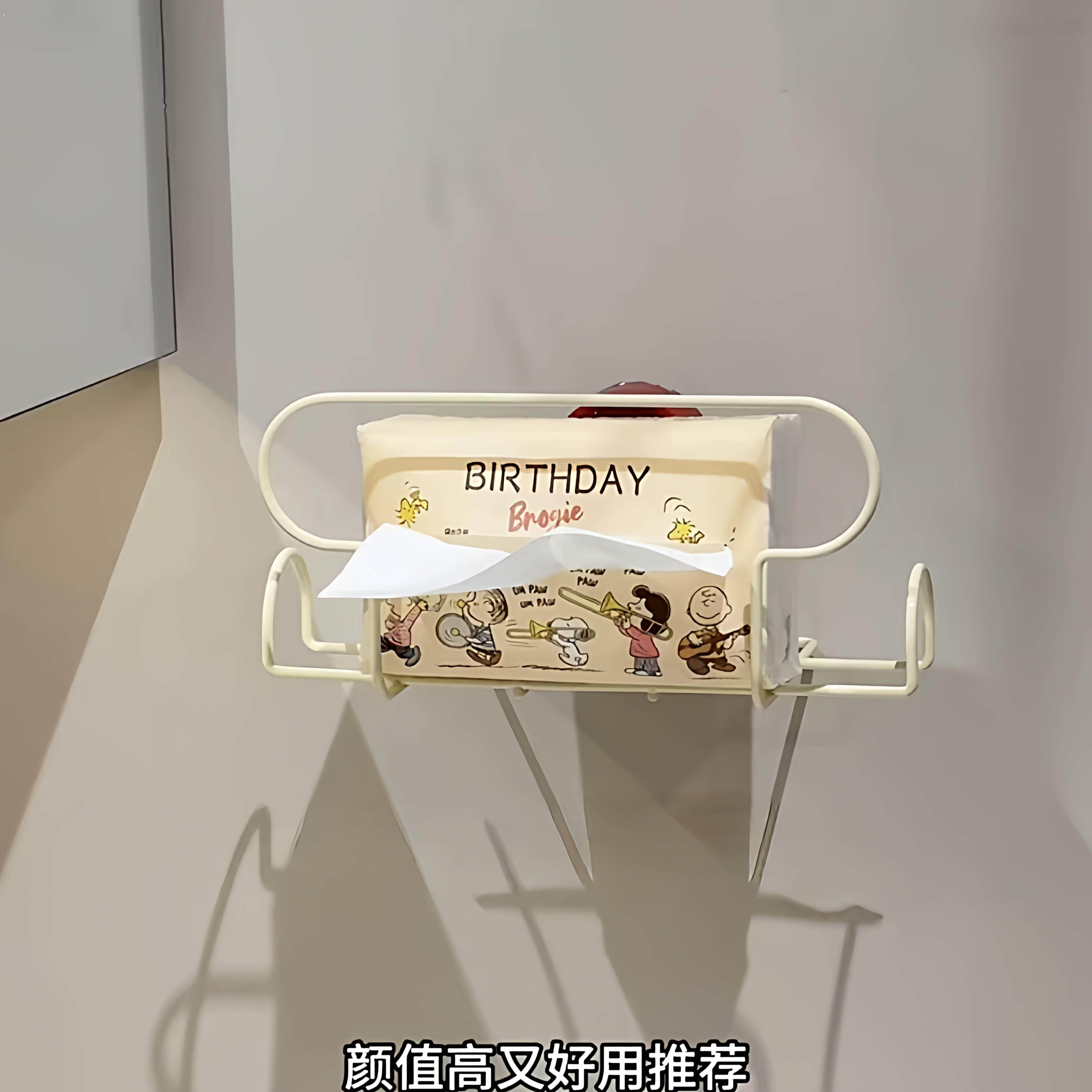 铁艺纸巾收纳层架家用洗手台免打孔卫生纸置物架吸盘式可拆卸卫生