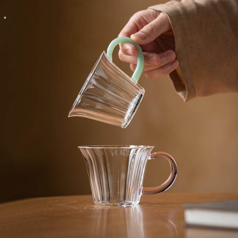 清璃耐高温玻璃茶杯品茗杯主人杯喝茶杯子高硼硅带把手高颜值
