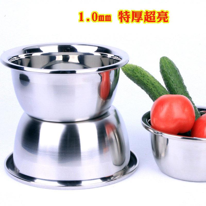 加深特厚不锈钢盆 加厚打蛋盆 汤盆和面盆盆缸洗菜盆圆形打蛋淘米