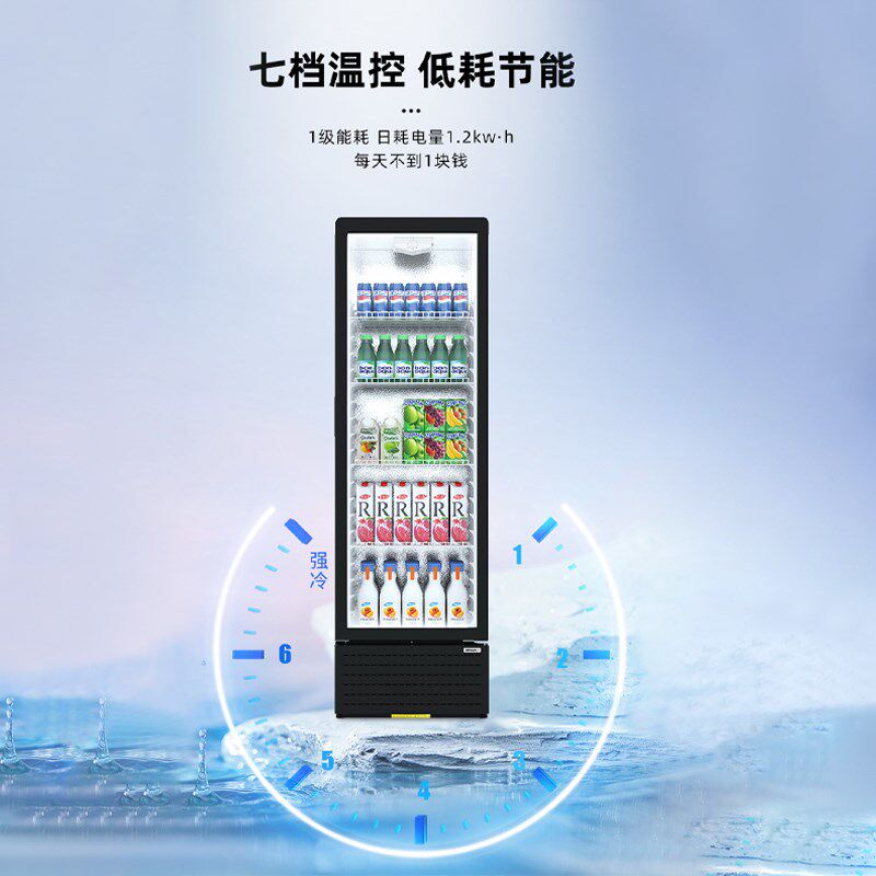 星星冷藏展示柜商用风冷饮料单门冰柜立式冰箱一级节能保鲜冷藏柜