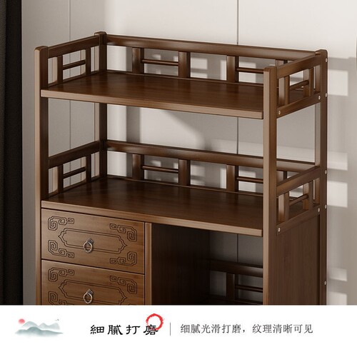 茶水柜置物架实木多层茶叶柜茶具收纳储物架茶边柜置物架茶台边柜