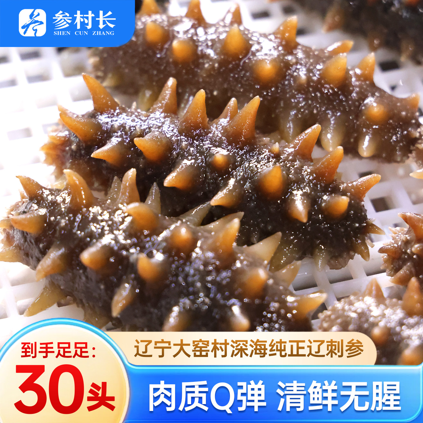 参村长大连即食海参鲜活30头特价官方旗舰店深海辽刺参独立包装袋