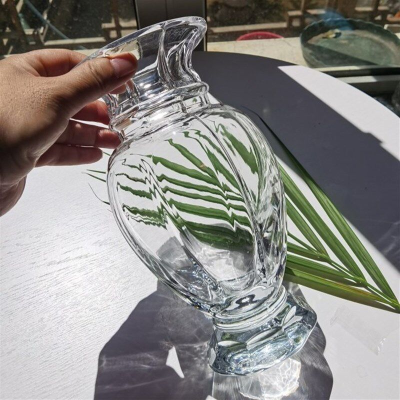 出口法式轻奢高脚描金水晶料玻璃花瓶大肚花器家居摆件哈酷平替版