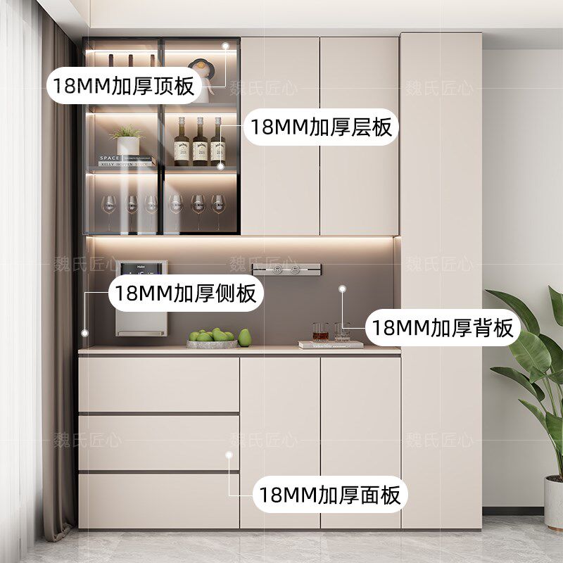 鞋柜餐边柜一体靠墙酒柜玄关柜客厅家用柜子定制实木组合储物柜