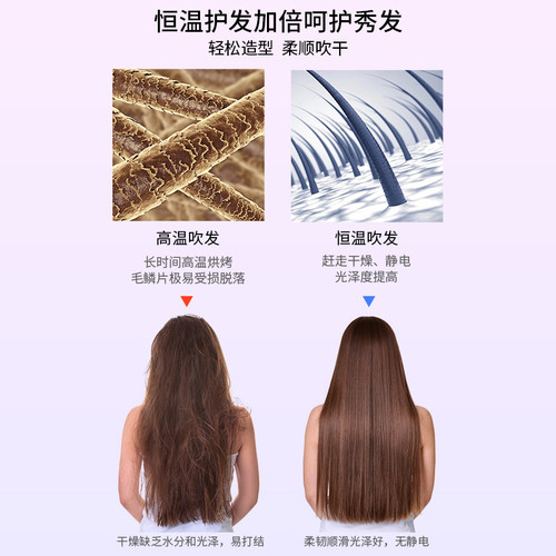 欧莱诗无线电吹风机学生宿舍专用不插电冷热风恒温护发便携充电式