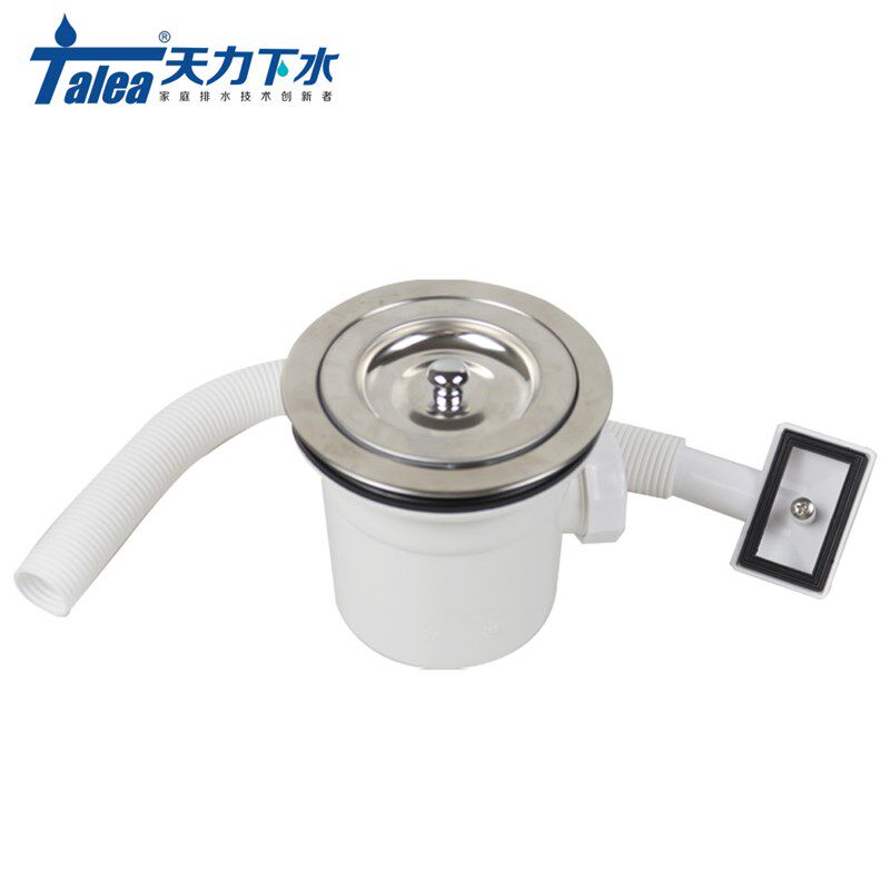 天力厨房洗菜盆下水器下水头水槽配件带溢水提笼提篮落水头子