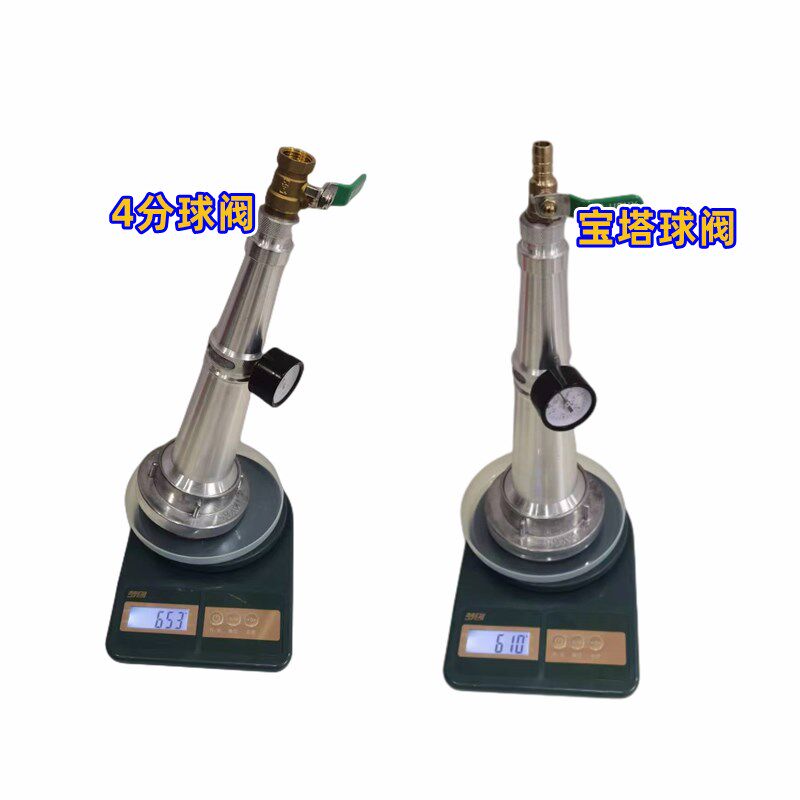 加厚消防测压水枪KY65试压装置旋转带压力表水枪2X5寸测压接头