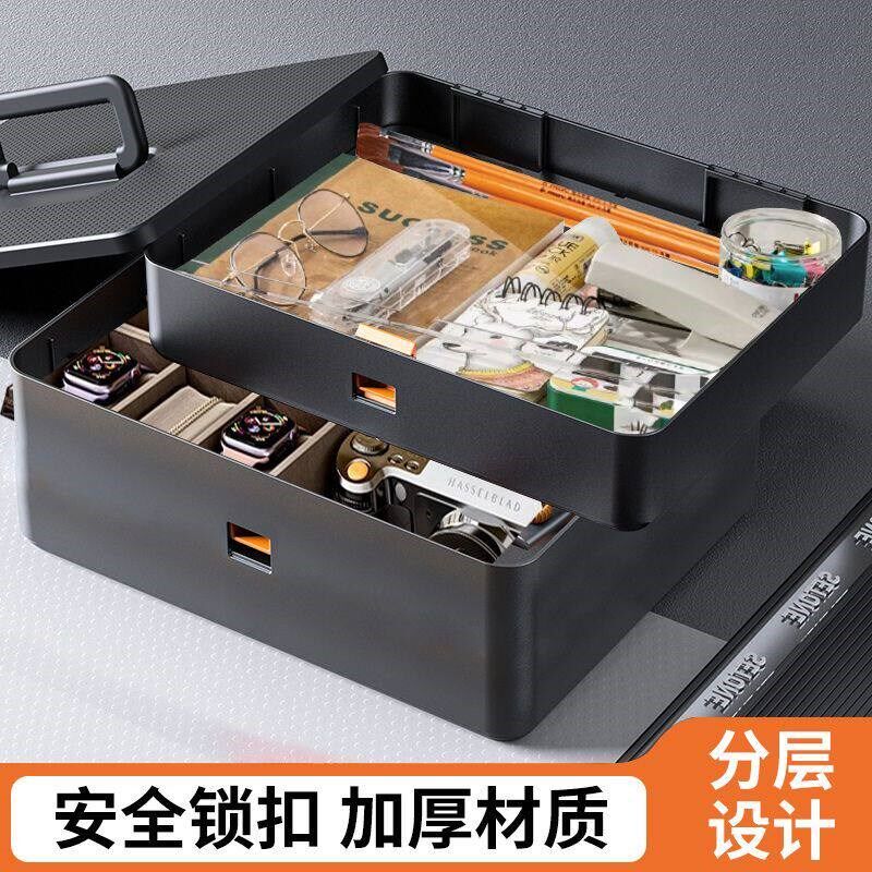 工具收纳盒家用五金杂物塑料盒便携式镊子螺丝刀工具箱加厚零件盒