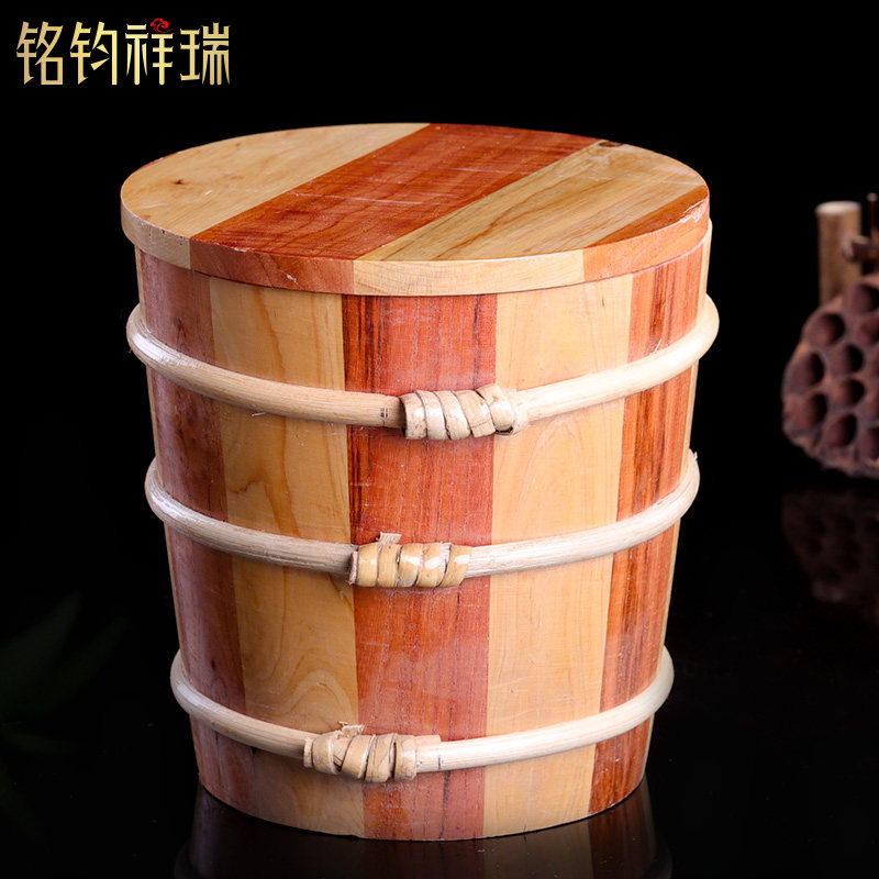柏木糌粑桶藏式圆形酸奶桶实木桶木质米桶米箱家用箱米缸面粉桶