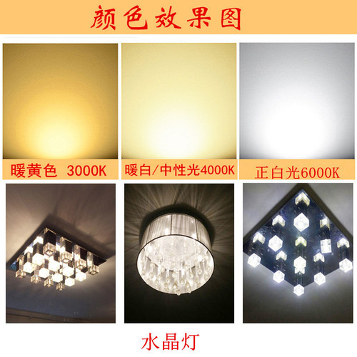 g9 LED扁脚灯泡水晶灯 光源1W 2瓦led灯珠磨砂罩子奶白家用高亮