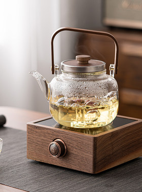 蕴华堂陶瓷黑晶炉煮茶器智能静音泡茶炉小型家用耐热玻璃泡蒸茶套
