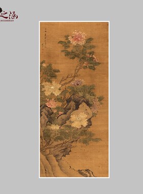 清 陈卓 四色牡丹图 国画 小写意花鸟画 艺术微喷字画 装饰挂画