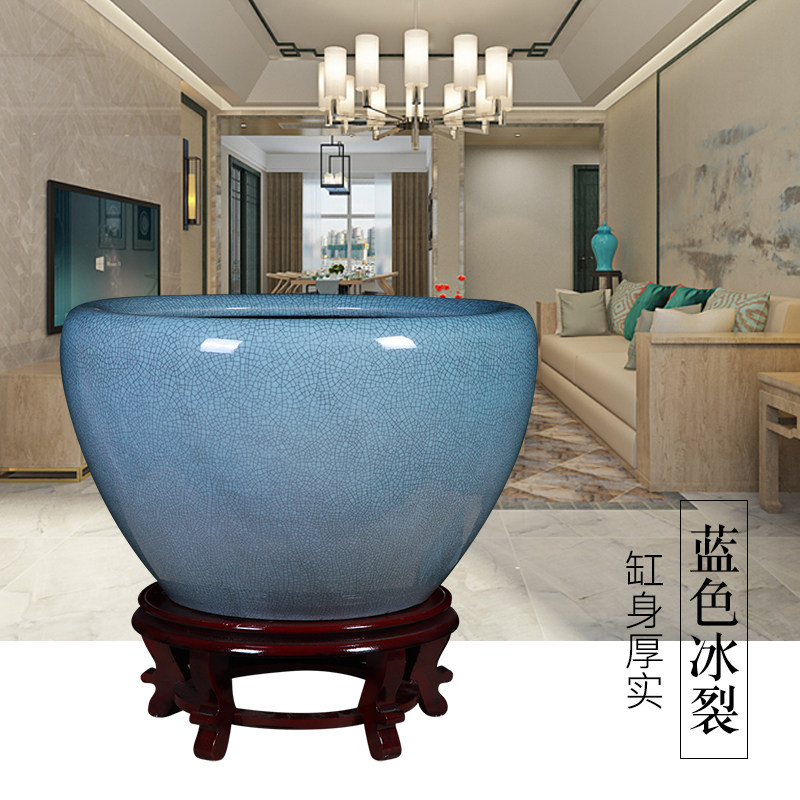 景德镇陶瓷器金鱼缸大号客厅庭院睡莲荷花盆养乌龟锦鲤书画缸摆件