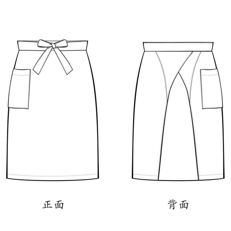 定制防污服务员工作半腰黑色围裙厨师房咖啡师定制作LOGO餐厅围裙