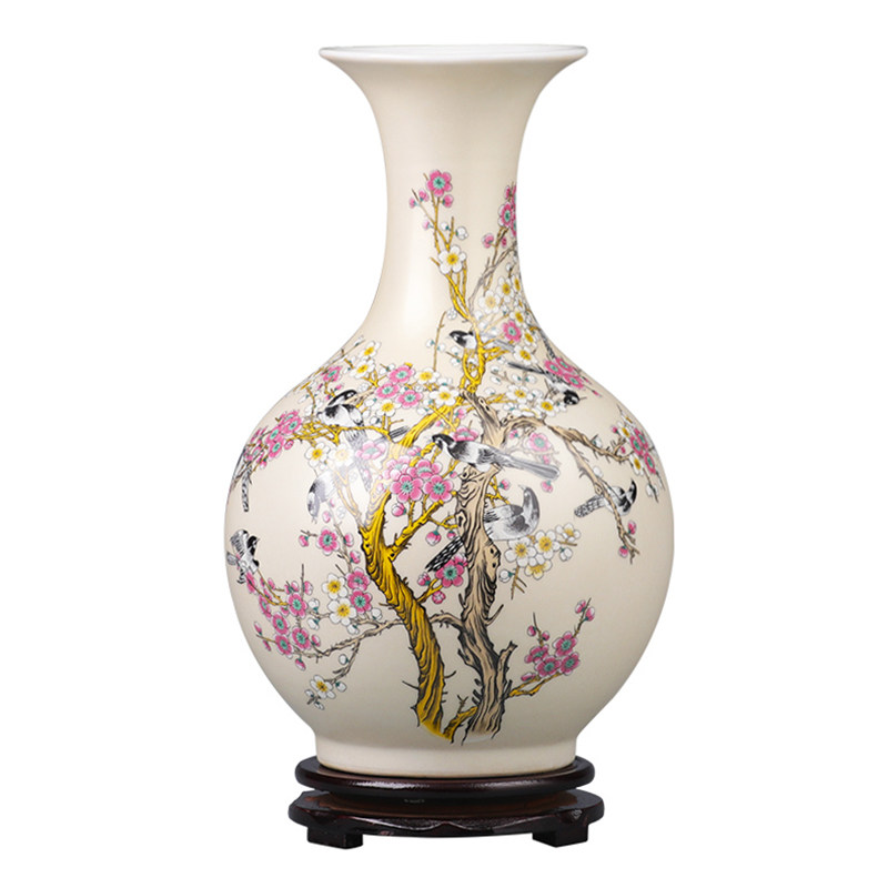 景德镇陶瓷器花瓶摆件客厅插花花器新中式家居装饰品电视柜瓷瓶子