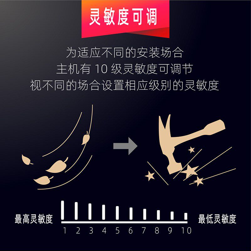 无线震动防盗报警器自行车摩托车电动车家用门窗振动感应免安装