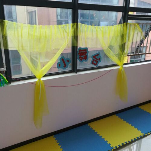 幼儿园娃娃家区角活动主题墙教室大厅走廊装饰吊饰雪纱布网纱网布