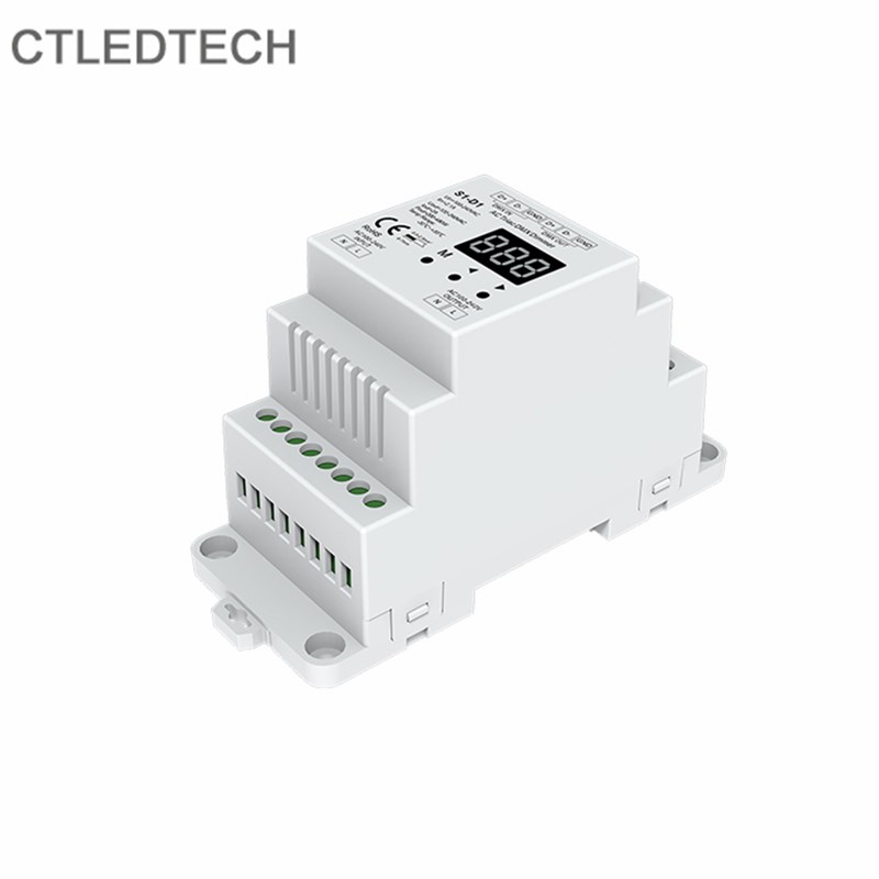 新 导轨式DMX512转可控硅调光 DMX512控制LED调光灯具 支持RDM
