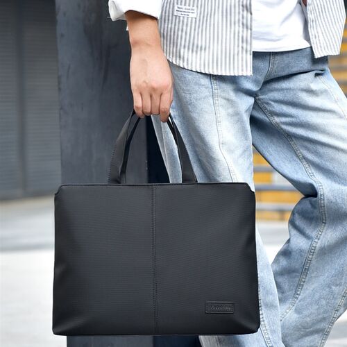 新款男士休闲手提公文包会议礼品手提袋大容量A4文件包横版男包潮