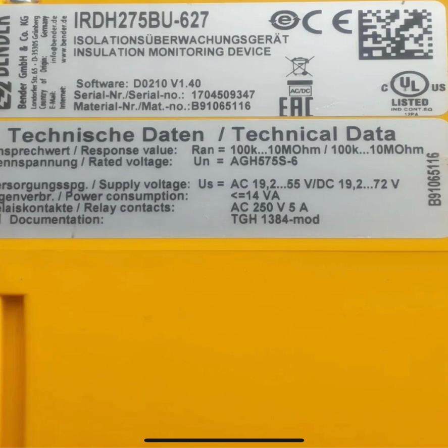 [德峰]BENDER IRDH275BU-627绝缘仪器