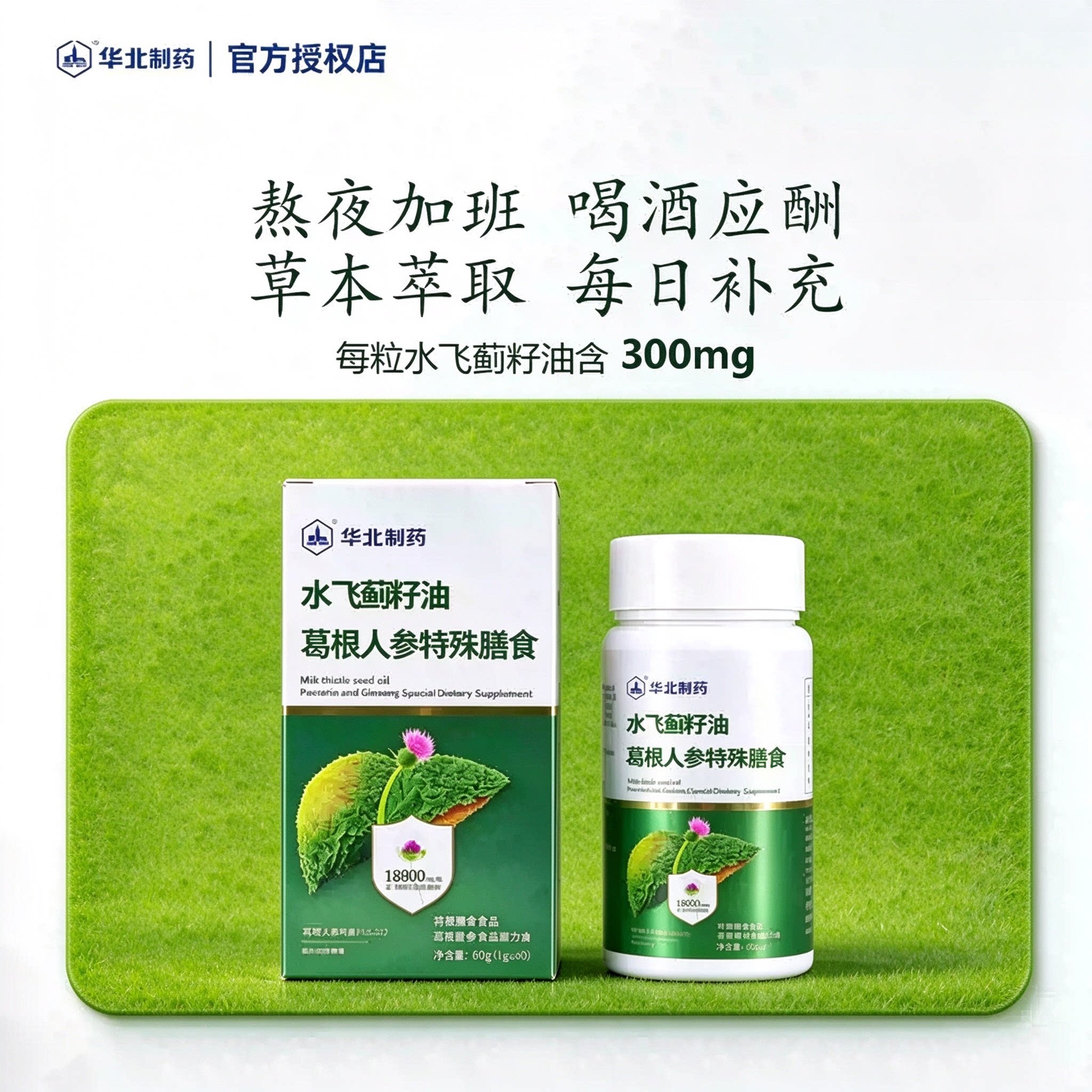 【华北制药】水飞蓟籽油葛根人参特殊膳食高含量奶蓟草