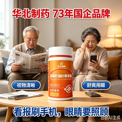 【华北制药】亚麻籽油叶黄素酯液态 长辈看报刷手机 日常营养补给