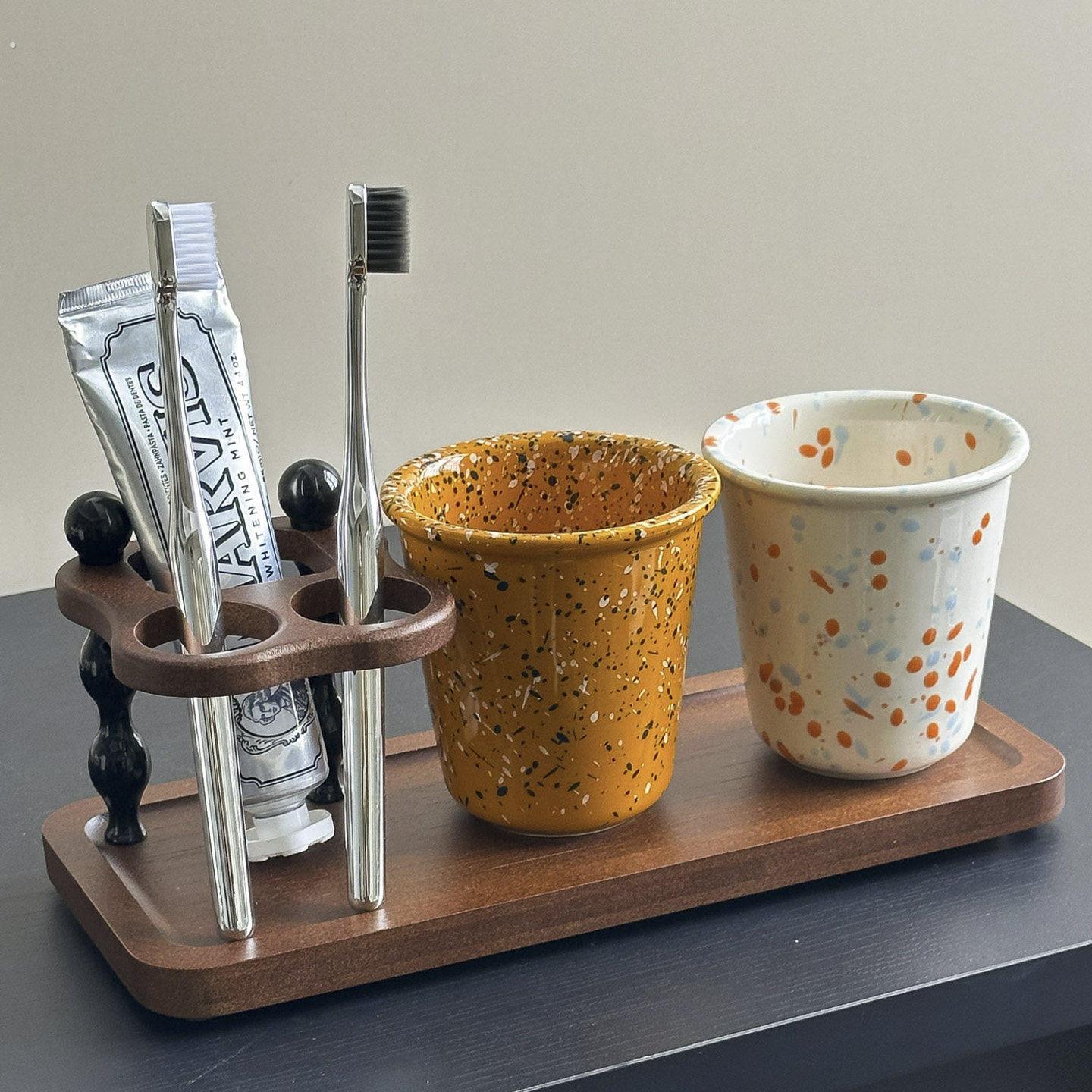 美式简约漱口杯牙刷杯洗漱杯刷牙杯套装轻奢高档牙杯牙刷架置物架