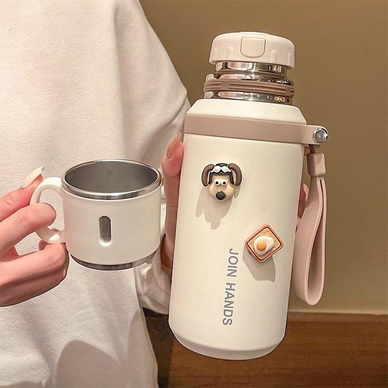 水杯2024新款保温杯大容量女生大号高颜值茶水分离带杯盖喝水水壶