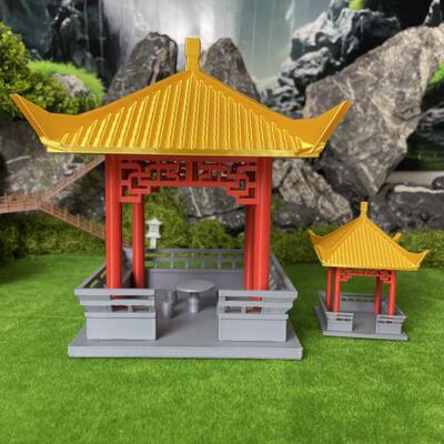古代亭子装饰盆景楼阁古亭摆件微景观中式古建筑装饰摆饰古代景观