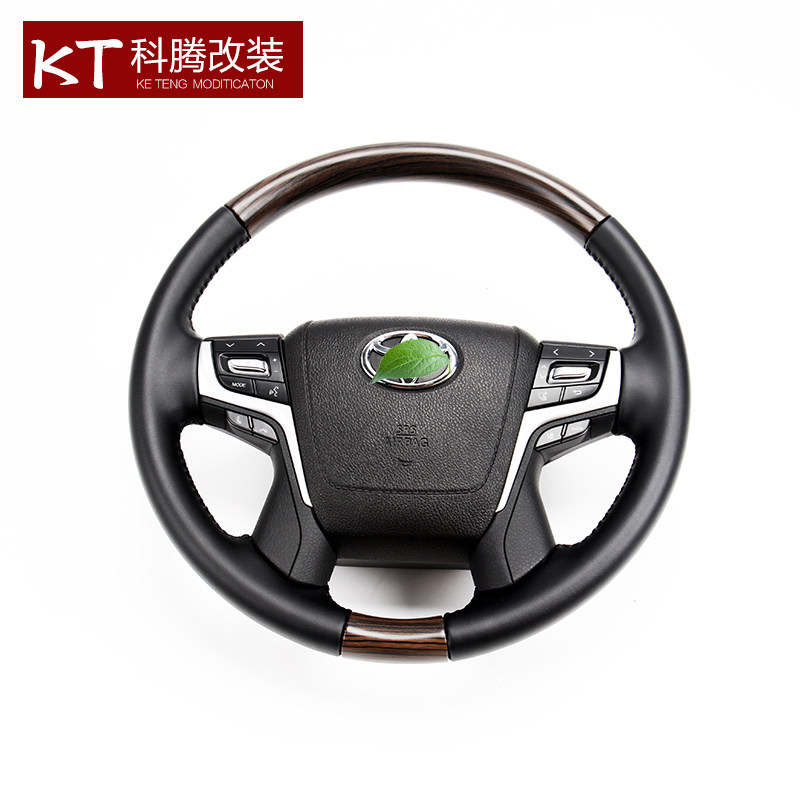 03-09年霸道改装新款陆巡桃木方向盘总成 LC120多功能方向盘内饰