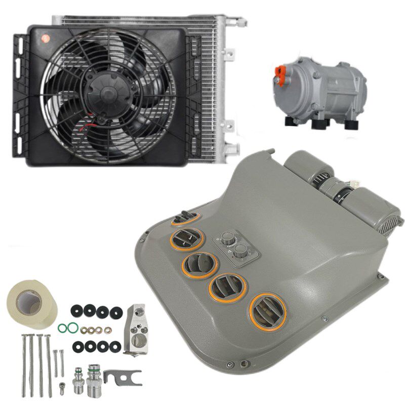 吸顶式隐藏款驻车空调12V24V货车怪手车载顶置制冷电动空调改装用