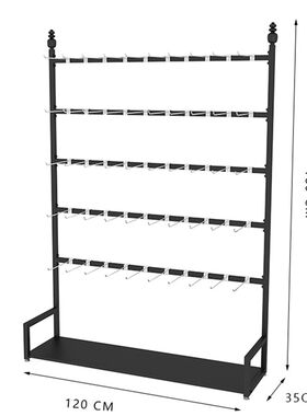 袜子展示架铁艺货架手套饰品展示柜靠墙落地式可调节内衣内裤架子