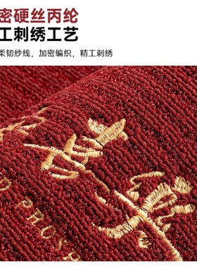 入户门地垫2024新款出入平安高级地毯门垫进门脚垫红色除尘门口垫
