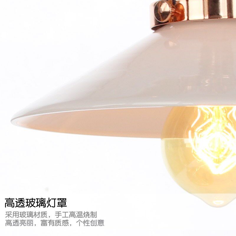 北欧卧室复古床头灯阅读创意家用工作木艺书桌学习玫瑰金玻璃台灯