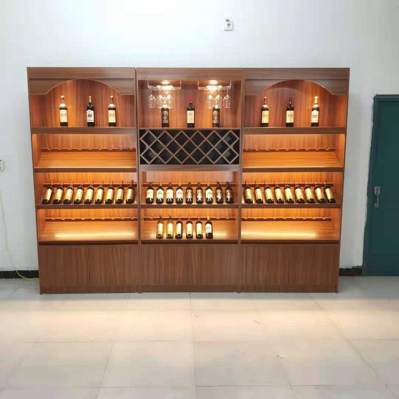 烟酒红酒白酒展示柜货架商用展示架陈列柜葡萄酒展示柜实木红酒柜