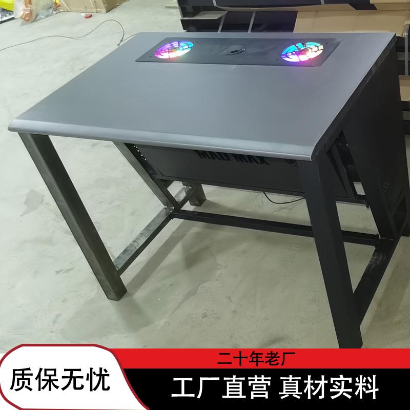 新款风冷网咖网吧网红电竞酒店一体式带锁防盗竞技斜置机箱桌椅