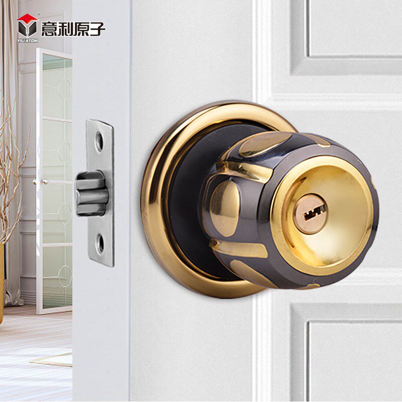 意利原子锌合金压铸加厚加重球型门锁室内卧室门通用型百搭球形锁